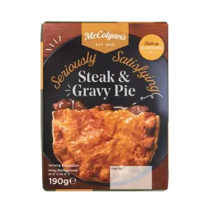 McColgans Steak & Gravy Pie 190g  x 6 per box