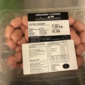 Lisduggan Farm Irish Cocktail Sausage 1kg