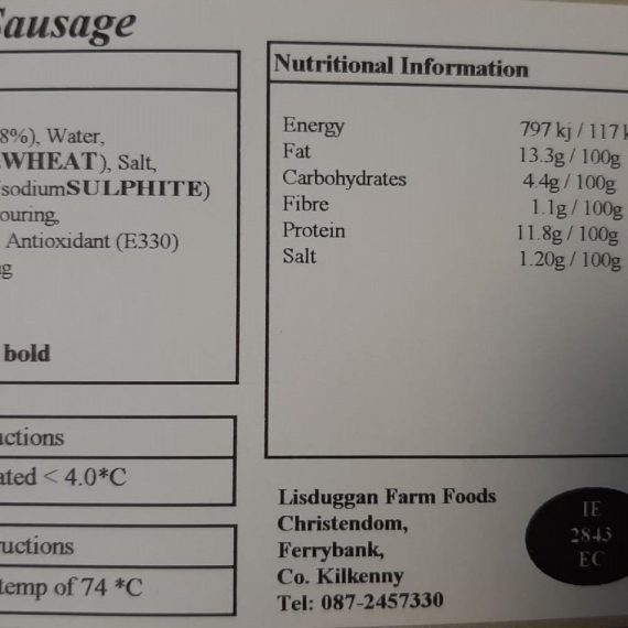 Lisduggan Farm Sausage Meat 1kg