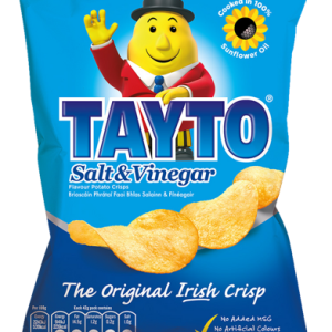 Tayto Salt & Vinegar Crisps 37g x (50 Per Box)