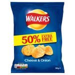 WALKERS UNMISTAKABLY CHEESE & ONION 32.5G +50% EXTRA  32 pack