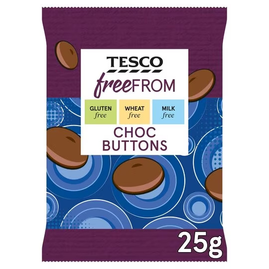 Tesco Free From Chocolate Buttons 25g