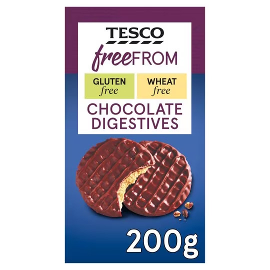 Tesco Free From Chocolate Digestives 200g