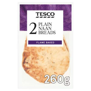 Tesco Plain Naans (2 per pack) 260G