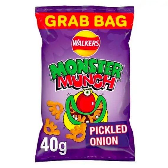 Walkers Monster Munch Pickled Onion Corn Snack 40g x (30 per box ...