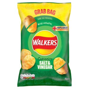 Walkers Salt & Vinegar Crisps 45g (32 pack)