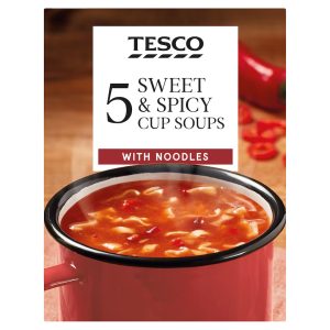 Tesco Sweet & Spicy Cup Soups With Noodles (5 pack) 115g