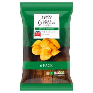 Tesco Salt & Vinegar Crisps 6X25g