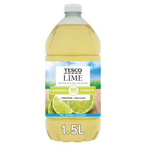 Tesco Quadruple Strength Lime Squash No Added Sugar 1.5L